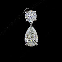 14K White Gold Pear Shape Hanging Drop Earrings with Prong Set Lab Diamonds - 5.05 Total Carat Weight - Covaloro Fine Jewelry