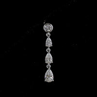 14K White Gold Pear Shape Lab Diamond Drop Earrings with Bezel and Prong Settings - 1.27 Total Carat Weight - Covaloro Fine Jewelry