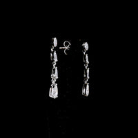 14K White Gold Pear Shape Lab Diamond Drop Earrings with Bezel and Prong Settings - 1.27 Total Carat Weight - Covaloro Fine Jewelry