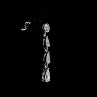 14K White Gold Pear Shape Lab Diamond Drop Earrings with Bezel and Prong Settings - 1.27 Total Carat Weight - Covaloro Fine Jewelry