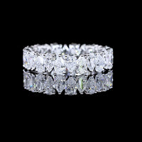 14K White Gold Pear-Shape Lab Diamond Eternity Band - 2.64 Carat Total Weight, E-F VS1 Clarity, North-South Prong Set, 26 Stones - Covaloro Fine Jewelry
