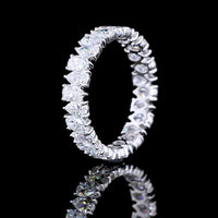 14K White Gold Pear-Shape Lab Diamond Eternity Band - 2.64 Carat Total Weight, E-F VS1 Clarity, North-South Prong Set, 26 Stones - Covaloro Fine Jewelry