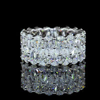 14K White Gold Pear-Shape Lab Diamond Eternity Band - 9.88 Carat Total Weight, 36 North-South Prong Set Stones, E-F Color VS1 Clarity - Covaloro Fine Jewelry