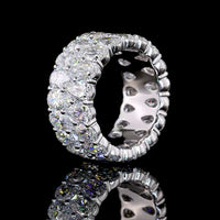 14K White Gold Pear-Shape Lab Diamond Eternity Band - 9.88 Carat Total Weight, 36 North-South Prong Set Stones, E-F Color VS1 Clarity - Covaloro Fine Jewelry