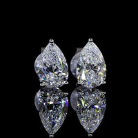 14K White Gold Pear Shape Lab Diamond Martini Stud Earrings - 1.62 Carat Total Weight, E-F Color VS1 Clarity - Covaloro Fine Jewelry
