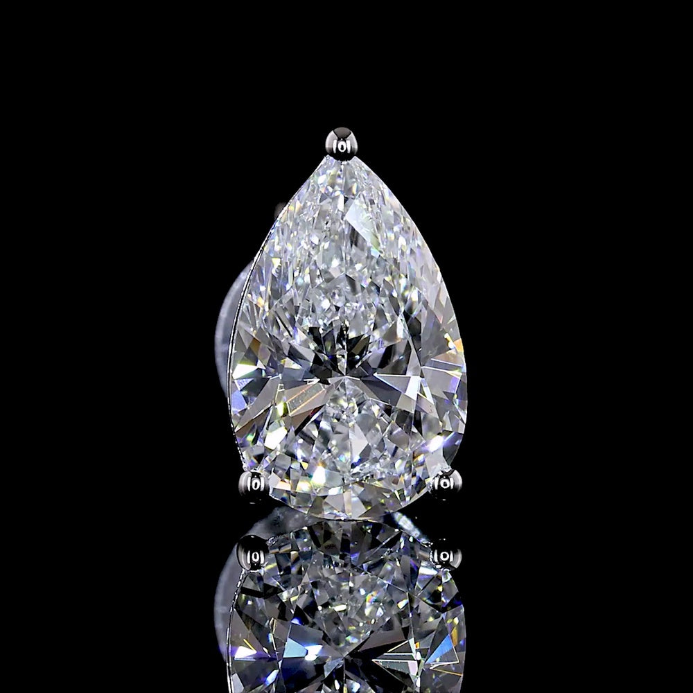 14K White Gold Pear Shape Lab Diamond Martini Stud Earrings - 1.62 Carat Total Weight, E-F Color VS1 Clarity - Covaloro Fine Jewelry