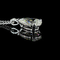 14K White Gold Pear Shape Lab Diamond Pendant with Brilliant Cut Accents - 3.40 Carat Total Diamond Weight (GIA Certified) - Covaloro Fine Jewelry
