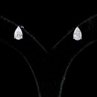 14K White Gold Pear Shape Lab Diamond Stud Earrings - 2.48 Carat Total Weight with D VVS1 and D VVS2 GIA Certified Stones - Covaloro Fine Jewelry