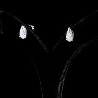 14K White Gold Pear Shape Lab Diamond Stud Earrings - 2.48 Carat Total Weight with D VVS1 and D VVS2 GIA Certified Stones - Covaloro Fine Jewelry