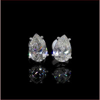 14K White Gold Pear Shape Lab Diamond Stud Earrings - 3.36 Carat Total Weight (1.68 Carats Each), G-H VS1 Clarity, IGI Certified - Covaloro Fine Jewelry