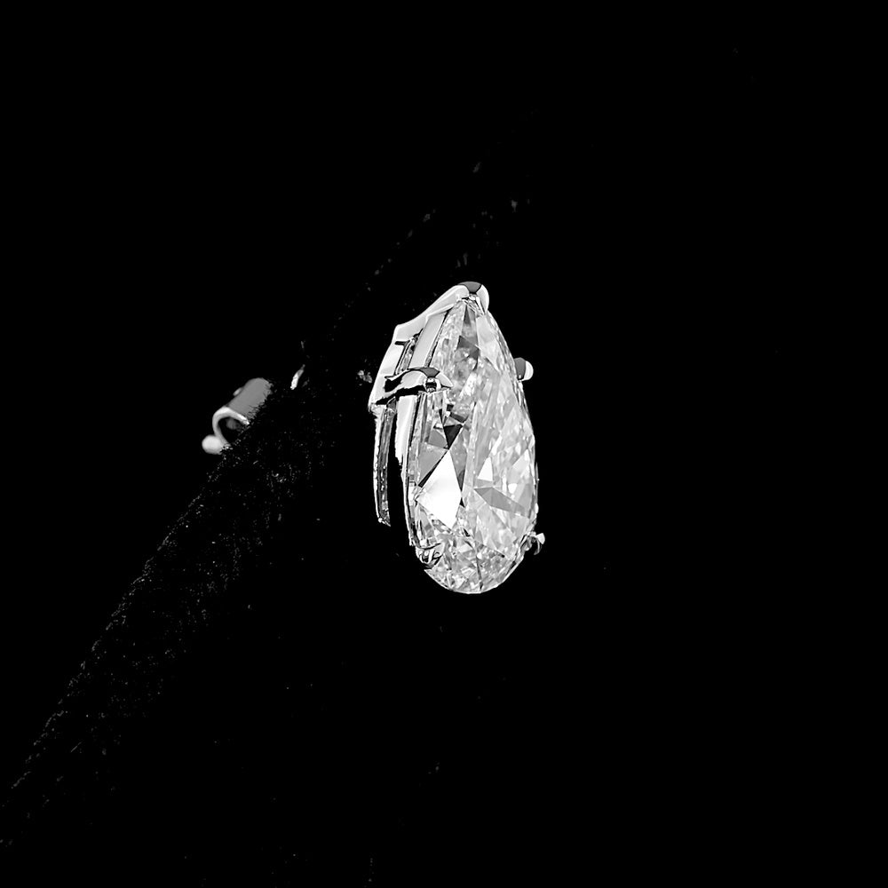 14K White Gold Pear-Shape Lab Diamond Stud Earrings - 4.51 Carats Total Weight (E-F Color, VVS2 Clarity) - Covaloro Fine Jewelry