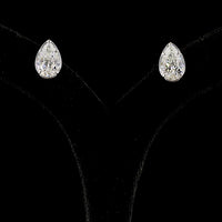 14K White Gold Pear Shape Lab Diamond Stud Earrings - 5.06 Total Carat Weight, E-F Color, VS1 Clarity - Covaloro Fine Jewelry