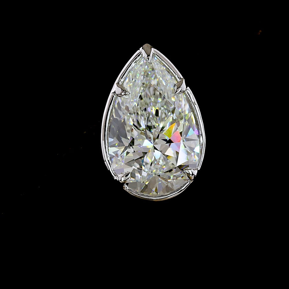 14K White Gold Pear Shape Lab Diamond Stud Earrings - 5.06 Total Carat Weight, E-F Color, VS1 Clarity - Covaloro Fine Jewelry