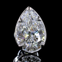 14K White Gold Pear Shape Lab Diamond Stud Earrings with Bezel-Prong Setting and Milgrain Detail - 3.04 Carat Total Weight, E Color VS1 Clarity - Covaloro Fine Jewelry