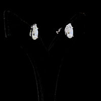 14K White Gold Pear Shape Lab Diamond Stud Earrings with Prong Setting - 4.01 Carat Total Diamond Weight - Covaloro Fine Jewelry