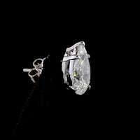 14K White Gold Pear Shape Lab Diamond Stud Earrings with Prong Setting - 4.01 Carat Total Diamond Weight - Covaloro Fine Jewelry