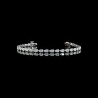 14K White Gold Pear-Shape Lab Diamond Tennis Bracelet - 3.36 Carat Total Weight E-F VS Quality - Covaloro Fine Jewelry