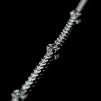 14K White Gold Pear-Shape Lariat Necklace with 1.06 Carat Lab Diamond Drop and 0.41 Carat Brilliant Cut Diamond Station Accents - 1.47 Total Carat Weight - Covaloro Fine Jewelry