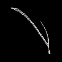 14K White Gold Pear Shape Lariat Necklace with 116 Lab-Grown Diamonds - 52.44 Carat Total Weight, F VS1 Clarity - Covaloro Fine Jewelry
