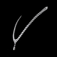 14K White Gold Pear Shape Lariat Necklace with 116 Lab-Grown Diamonds - 52.44 Carat Total Weight, F VS1 Clarity - Covaloro Fine Jewelry