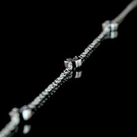 14K White Gold Pear Shape Lariat Necklace with Bezel and Prong Set Lab Grown Diamonds - 1.46 Carat Total Diamond Weight - Covaloro Fine Jewelry