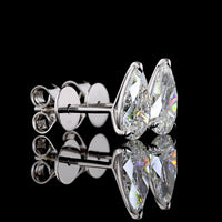 14K White Gold Pear Shape Martini Stud Earrings with 2.04 Carat Total Weight Lab Diamonds - F VS1 Quality - Covaloro Fine Jewelry