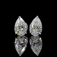 14K White Gold Pear Shape Martini Stud Earrings with 2.04 Carat Total Weight Lab Diamonds - F VS1 Quality - Covaloro Fine Jewelry