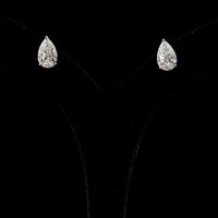 14K White Gold Pear Shape Martini Stud Earrings with Lab Grown F VS1 Diamonds - 4.02 Carats Total Diamond Weight - Covaloro Fine Jewelry