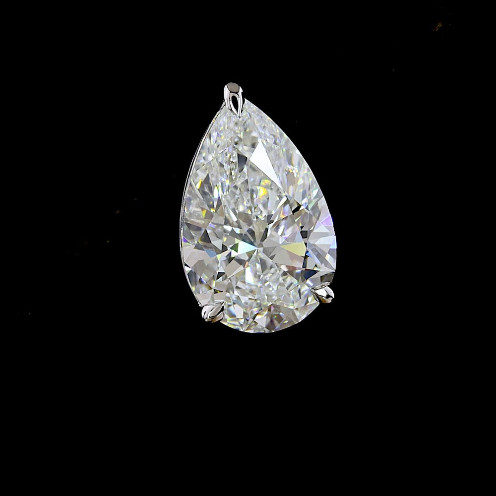 14K White Gold Pear Shape Martini Stud Earrings with Lab Grown F VS1 Diamonds - 4.02 Carats Total Diamond Weight - Covaloro Fine Jewelry