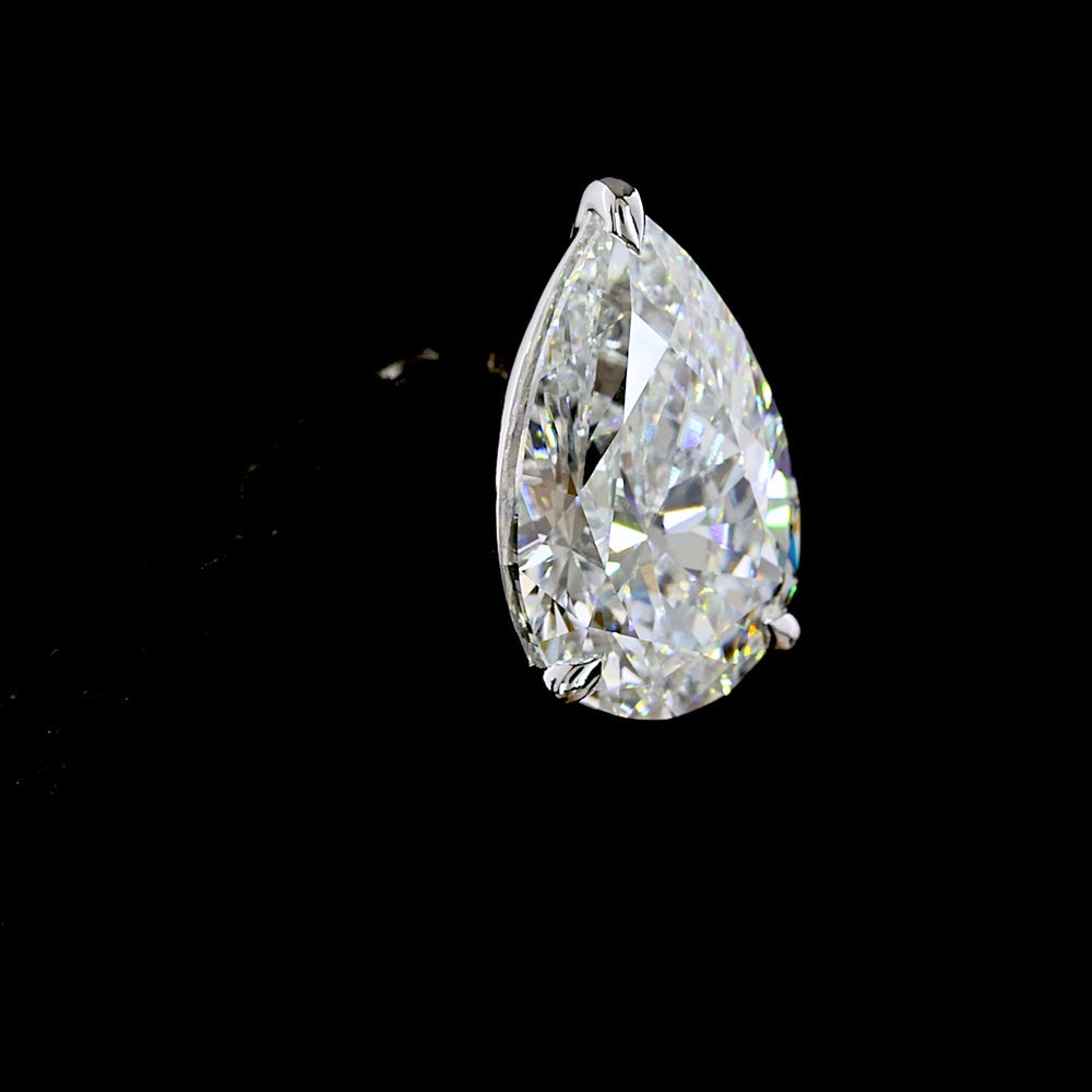 14K White Gold Pear Shape Martini Stud Earrings with Lab Grown F VS1 Diamonds - 4.02 Carats Total Diamond Weight - Covaloro Fine Jewelry