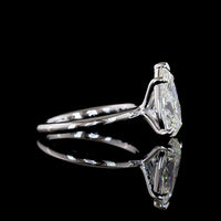 14K White Gold Pear Shape Solitaire Engagement Ring with 3.07 Carat F VVS2 Lab Grown Diamond - IGI Certified - Covaloro Fine Jewelry