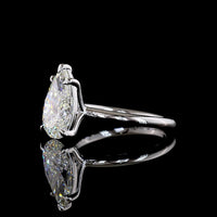 14K White Gold Pear Shape Solitaire Engagement Ring with 3.07 Carat F VVS2 Lab Grown Diamond - IGI Certified - Covaloro Fine Jewelry