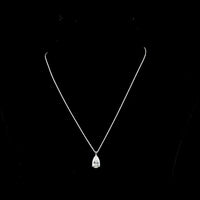 14K White Gold Pear Shape Solitaire Pendant with E-F VVS2 Lab Diamond - 2.50 Carat Total Weight, IGI Certified - Covaloro Fine Jewelry