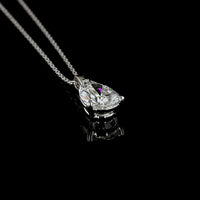 14K White Gold Pear Shape Solitaire Pendant with E-F VVS2 Lab Diamond - 2.50 Carat Total Weight, IGI Certified - Covaloro Fine Jewelry