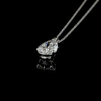 14K White Gold Pear Shape Solitaire Pendant with E-F VVS2 Lab Diamond - 2.50 Carat Total Weight, IGI Certified - Covaloro Fine Jewelry