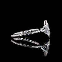 14K White Gold Pear-Shape Solitaire Ring with Half Bezel Setting and 1.54 Carat Lab Diamond (E-F Color, VS1 Clarity) - Covaloro Fine Jewelry