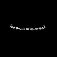 14K White Gold Pear-Shape Station Bracelet with Black Rhodium Prong Details and 16 Lab-Grown Diamonds - 2.99 Carat Total Weight - Covaloro Fine Jewelry