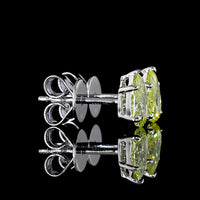 14K White Gold Pear Shape Stud Earrings with Fancy Vivid Yellow Lab-Grown VS2 Diamonds - 1.04 Carat Total Weight - Covaloro Fine Jewelry