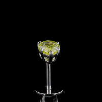 14K White Gold Pear Shape Stud Earrings with Fancy Vivid Yellow Lab-Grown VS2 Diamonds - 1.04 Carat Total Weight - Covaloro Fine Jewelry