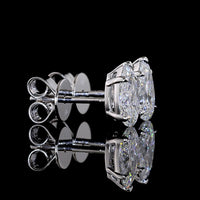 14K White Gold Pear-Shape Stud Earrings with North-South Prong Set Lab Diamonds - 1.45 Carats Total Diamond Weight (D VS1 Clarity, IGI Certified) - Covaloro Fine Jewelry