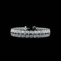 14K White Gold Pear Shape Tennis Bracelet with 60 Prong Set Lab-Grown Diamonds - 10.21 Carat Total Weight E-F VS - Covaloro Fine Jewelry