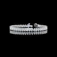 14K White Gold Pear Shape Tennis Bracelet with Incline-Set Lab Grown Diamonds (E-F VS1) - 8.69 Carat Total Weight - Covaloro Fine Jewelry
