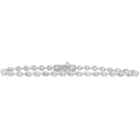 14K White Gold Pear-Shaped Bezel-Set Lab Grown Diamond Bracelet - 3.00 Carat Total Diamond Weight