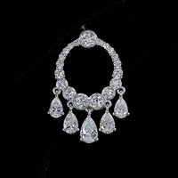 14K White Gold Pear Shaped Chandelier Drop Earrings with 5.12 Carats Lab Grown Diamonds - E-F VS Clarity - Covaloro Fine Jewelry