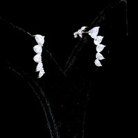 14K White Gold Pear Shaped Diamond Crawler Earrings - 2.61 Carat Total Weight Lab Grown Diamonds in Prong Setting - Covaloro Fine Jewelry