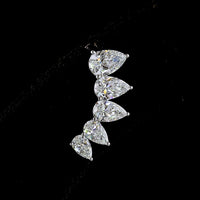14K White Gold Pear Shaped Diamond Crawler Earrings with Prong Set Lab Grown Diamonds - 2.62 Carats Total Diamond Weight - Covaloro Fine Jewelry