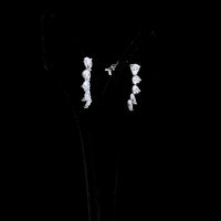 14K White Gold Pear Shaped Diamond Crawler Earrings with Prong Set Lab Grown Diamonds - 2.62 Carats Total Diamond Weight - Covaloro Fine Jewelry