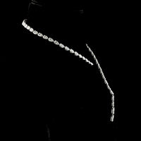14K White Gold Pear-Shaped Diamond Lariat Necklace with Prong Set Lab Diamonds - 35.98 Carat Total Weight - Covaloro Fine Jewelry