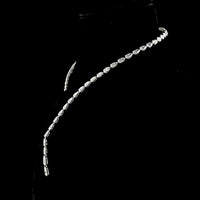14K White Gold Pear-Shaped Diamond Lariat Necklace with Prong Set Lab Diamonds - 35.98 Carat Total Weight - Covaloro Fine Jewelry