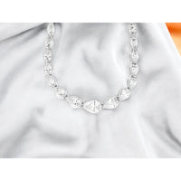 14K White Gold Pear-Shaped Diamond Tennis Necklace - 3.45 Carat Total Diamond Weight - Royal Jewelry